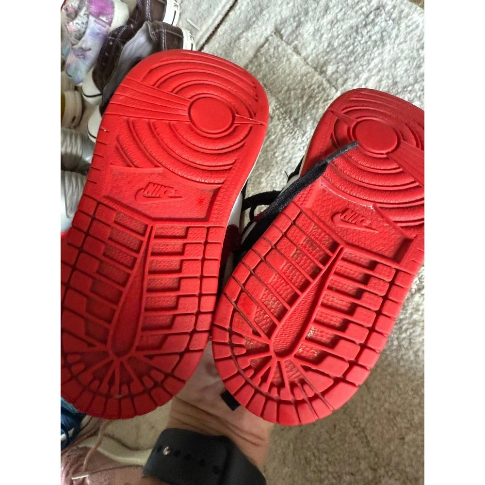 Nike Air Jordan 1 Toddler‎ Shoes Size 10 Red Black White Plaid